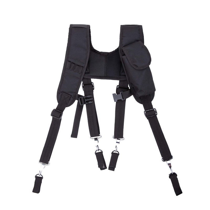 LAUTUS Padded Tool Belt Suspenders w/Chest Strap, Pencil Sleeve, Tape Measure, Cell Phone Holder | Comfortable & Heavy Duty | Fully Adjustable | Construction Grade | - Image 1